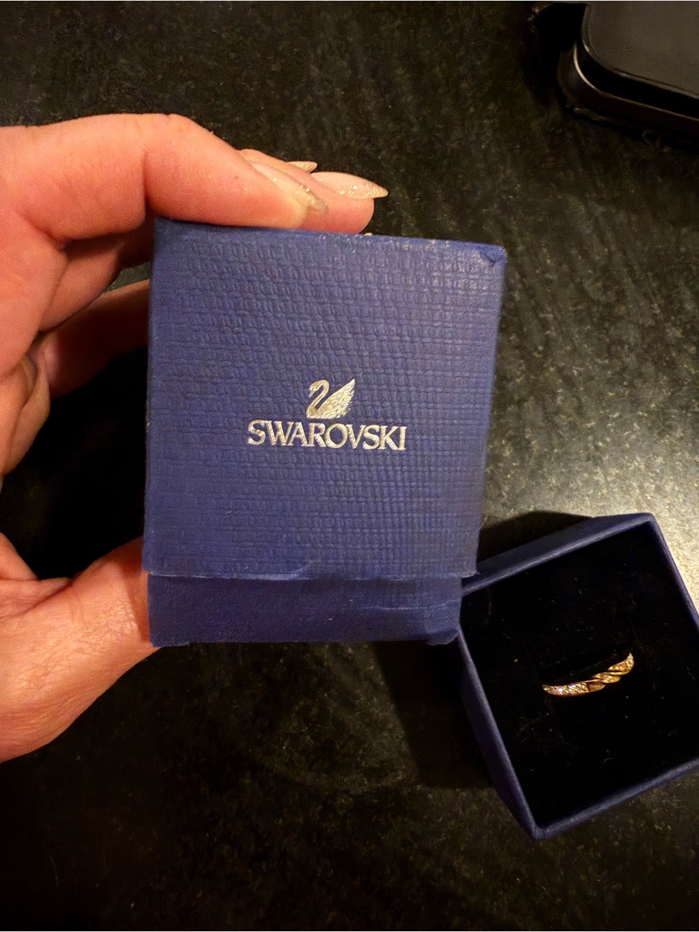 Swarovski Rose Gold Tone Crystal Band Ring
